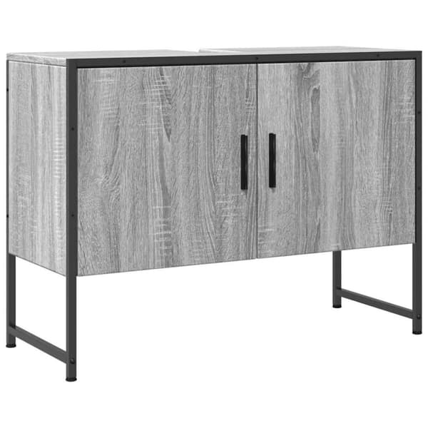 vidaXL Tvättställsskåp grå sonoma 80x33x60 cm konstruerat trä