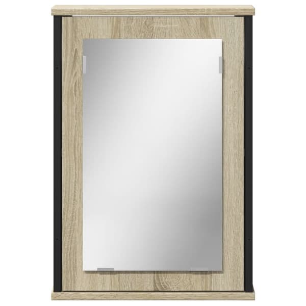 vidaXL Speilskap til baderom sonoma eik 42x12x60 cm sponplate
