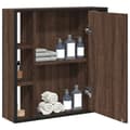 Miniatyrbillede 3 af 11: vidaXL badeværelsesskab + spejl 60x16x60 cm konstrueret træ brunt eg