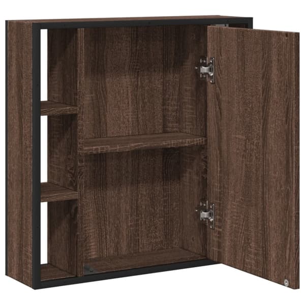 vidaXL badeværelsesskab + spejl 60x16x60 cm konstrueret træ brunt eg