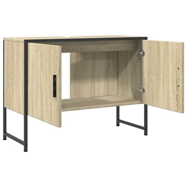vidaXL Tvättställsskåp sonoma-ek 80x33x60 cm konstruerat trä