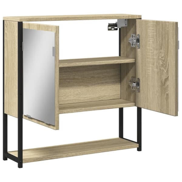 vidaXL Spegelskåp för badrum sonoma-ek 60x16x60 cm konstruerat trä