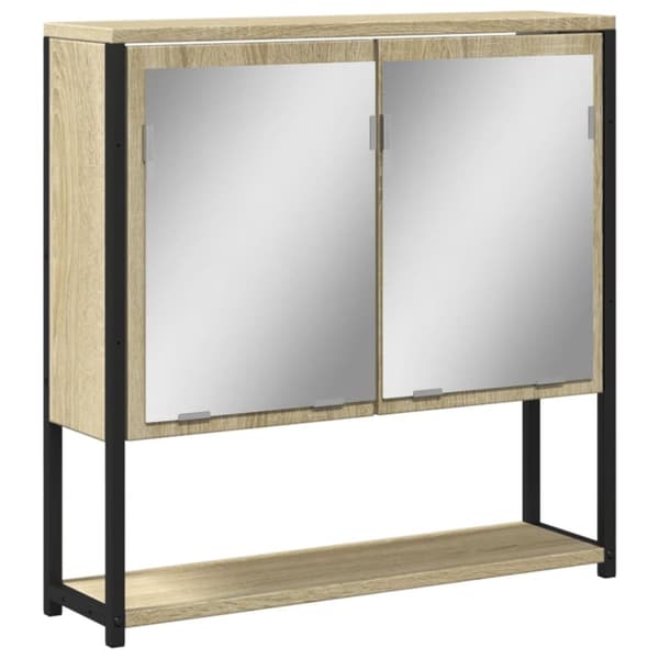 vidaXL Spegelskåp för badrum sonoma-ek 60x16x60 cm konstruerat trä