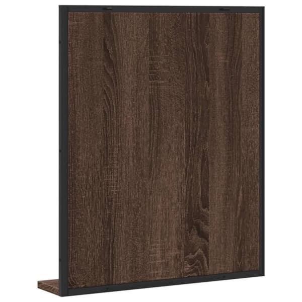 vidaXL Baderomsspeil med hylle brun 50x12x60 cm konstruert tre