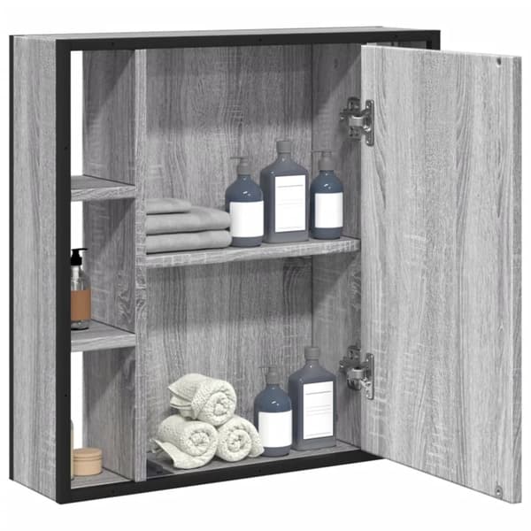 vidaXL Spegelskåp för badrum Grå Sonoma 60x16x60 cm konstruerat trä