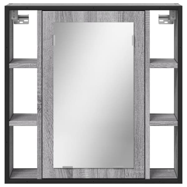 vidaXL Spegelskåp för badrum Grå Sonoma 60x16x60 cm konstruerat trä