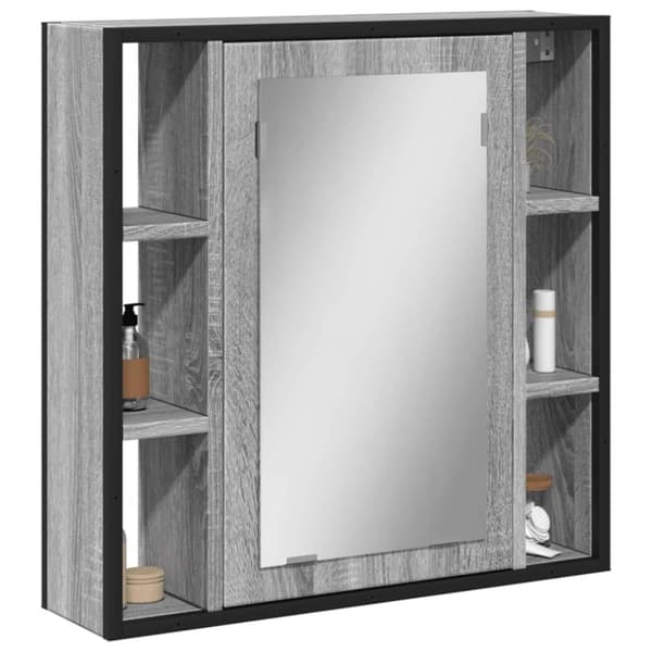 vidaXL Spegelskåp för badrum Grå Sonoma 60x16x60 cm konstruerat trä