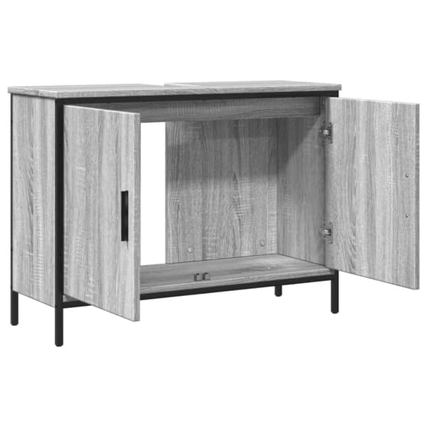 vidaXL underskab til vask 80x30x60 cm konstrueret træ grå sonoma-eg - Små pynteborde