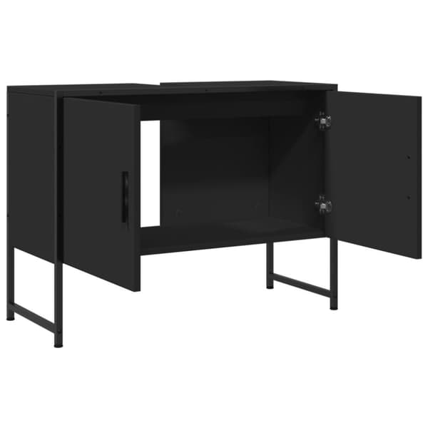 vidaXL Tvättställsskåp svart 80x33x60 cm konstruerat trä - Toalettbord & underskåp