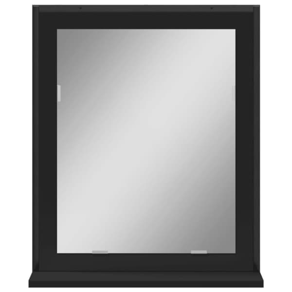 vidaXL badeværelsesspejl med hylde 50x12x60 cm konstrueret træ sort - Små pynteborde