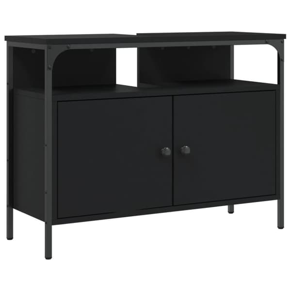 vidaXL Tvättställsskåp svart 80x30x60 cm konstruerat trä -  Toalettbord & underskåp