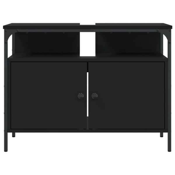 vidaXL Tvättställsskåp svart 80x30x60 cm konstruerat trä -  Toalettbord & underskåp