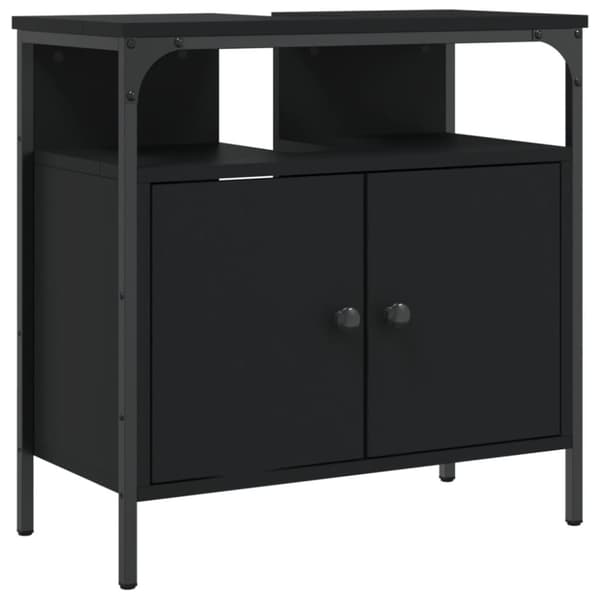 vidaXL Tvättställsskåp svart 60x30x60 cm konstruerat trä -  Toalettbord & underskåp