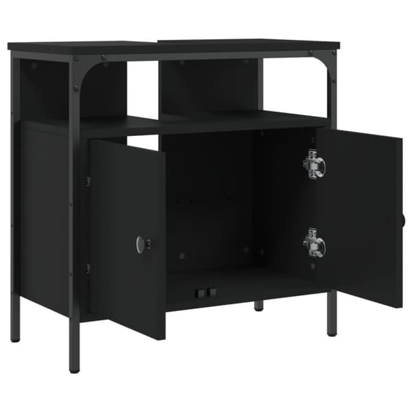 vidaXL Tvättställsskåp svart 60x30x60 cm konstruerat trä -  Toalettbord & underskåp