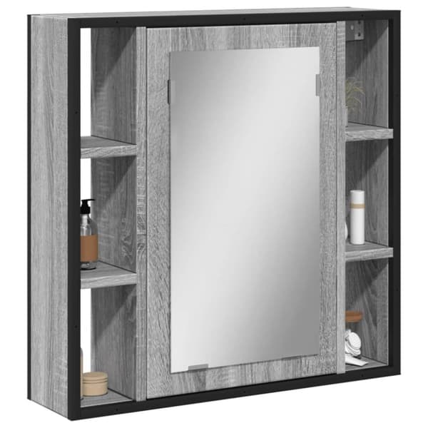 vidaXL Spegelskåp för badrum Grå Sonoma 60x16x60 cm konstruerat trä -  Toalettbord & underskåp