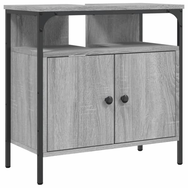 vidaXL Tvättställsskåp grå sonoma 60x30x60 cm konstruerat trä - Toalettbord & underskåp