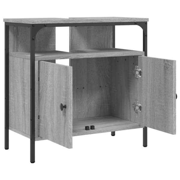 vidaXL Tvättställsskåp grå sonoma 60x30x60 cm konstruerat trä - Toalettbord & underskåp