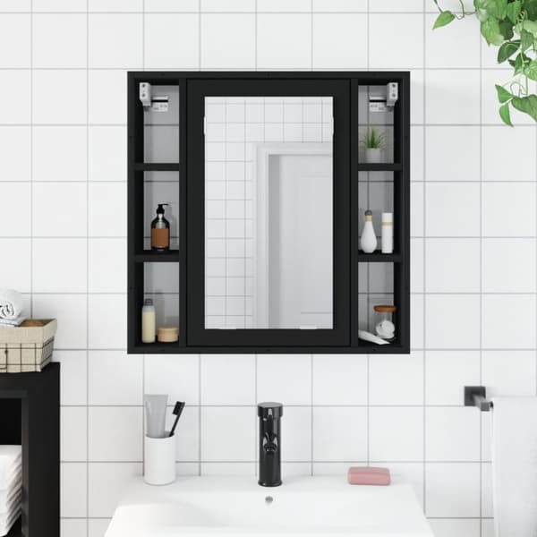 vidaXL Spegelskåp för badrum svart 60x16x60 cm konstruerat trä -  Toalettbord & underskåp
