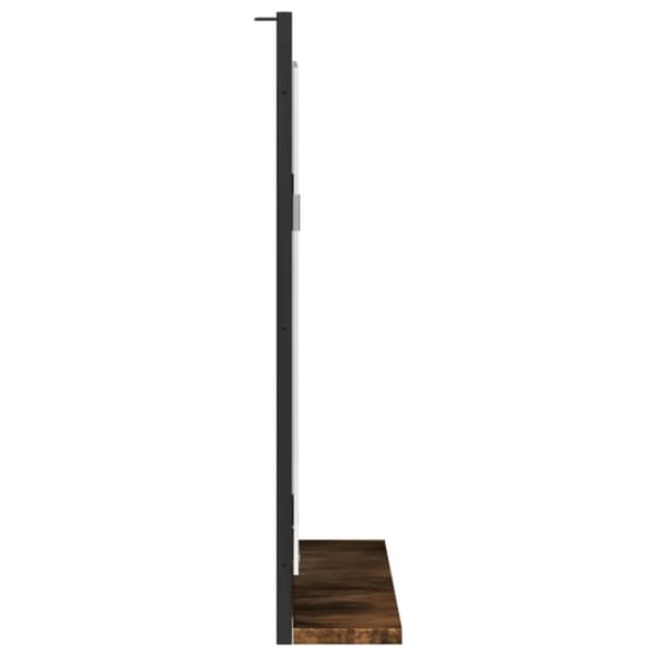 vidaXL badeværelsesspejl m. hylde 50x12x60 cm konstrueret træ røget eg - Små pynteborde