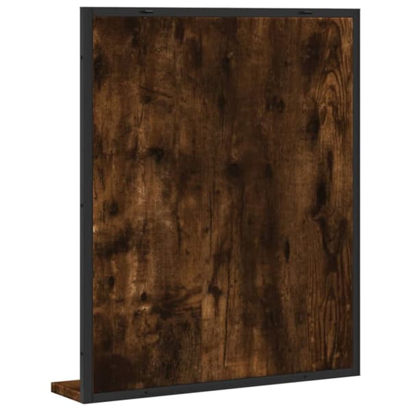 vidaXL badeværelsesspejl m. hylde 50x12x60 cm konstrueret træ røget eg - Små pynteborde