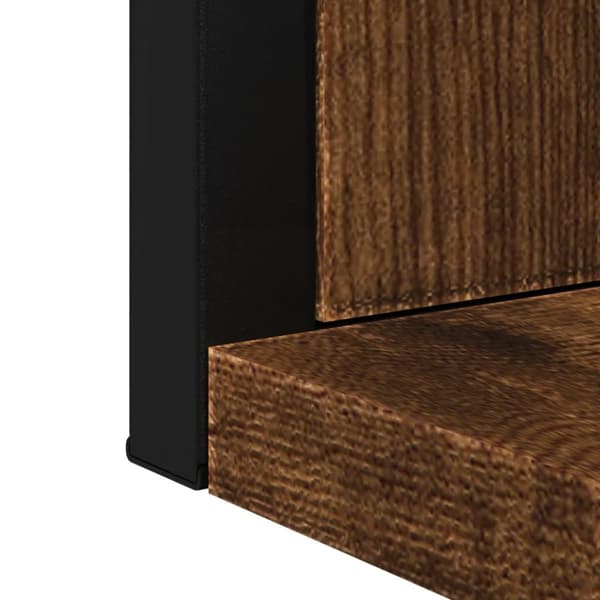 vidaXL badeværelsesspejl m. hylde 50x12x60 cm konstrueret træ røget eg -  Små pynteborde