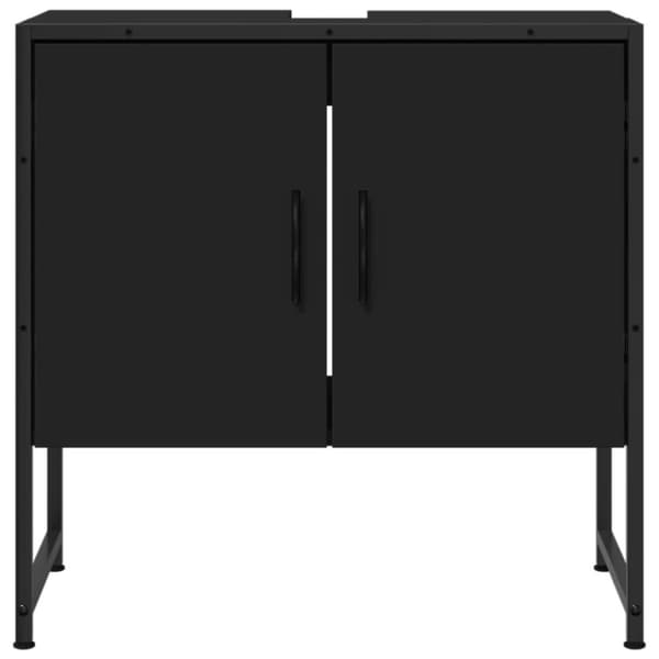 The Living Store Tvättställsskåp svart 60x33x60 cm konstruerat trä -  Toalettbord & underskåp