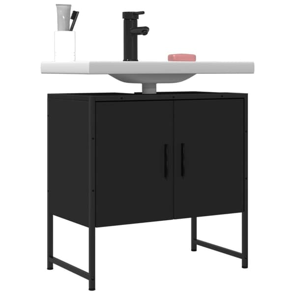The Living Store Tvättställsskåp svart 60x33x60 cm konstruerat trä -  Toalettbord & underskåp