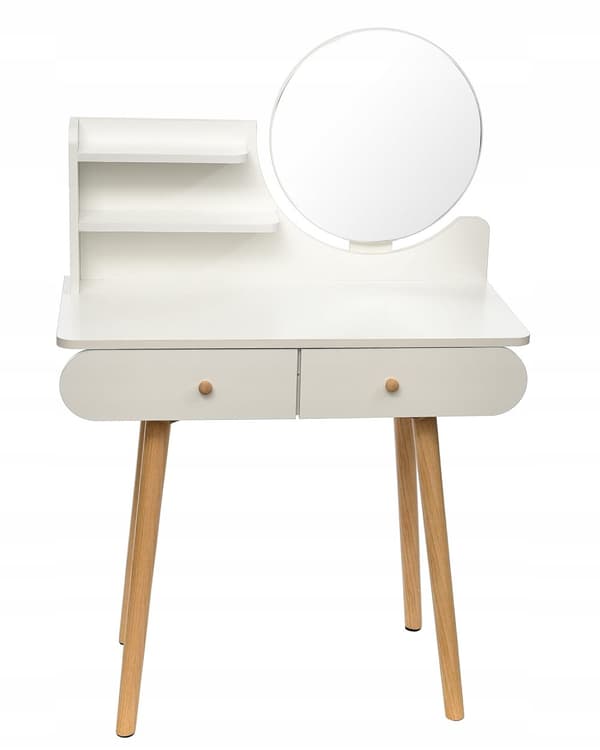 Kosmetisk toiletbord med spejl - SANDI hvid