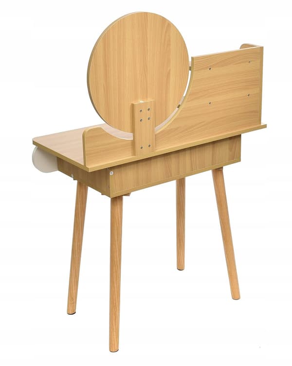 Kosmetisk toiletbord med spejl - SCANDI hvid / bøg