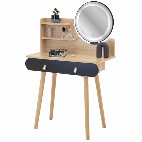 Kosmetisk toiletbord med LED spejl