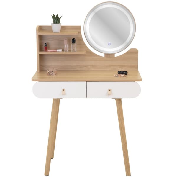 Kosmetisk toiletbord med LED spejl