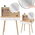 Miniatyrbillede 1 af 5: Kosmetisk toiletbord med LED spejl
