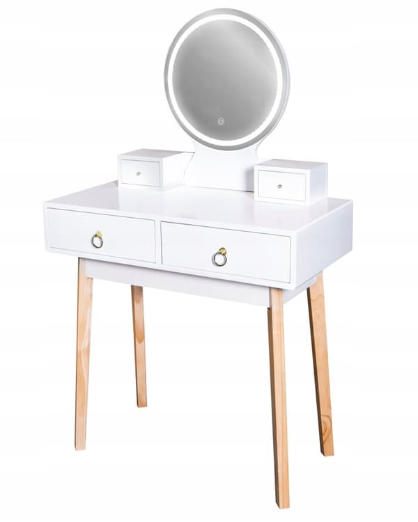 Skandinavisk kosmetisk toiletbord med LED spejl