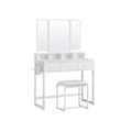 Miniatyrbillede 10 af 10: Make -Up Table - Dressing Table - Cosmetic Table - 3 skuffer - med spejl og afføring - Brun sort