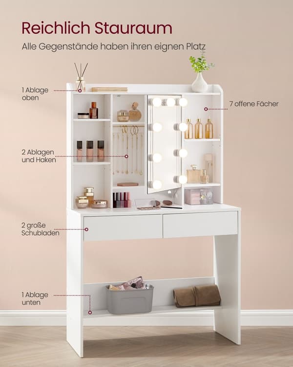 Dressing Bord - Moderne - Med spejl og skuffer