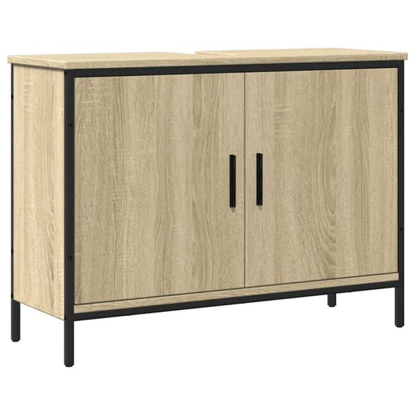 Tvättställsskåp sonoma-ek 80x30x60 cm konstruerat trä
