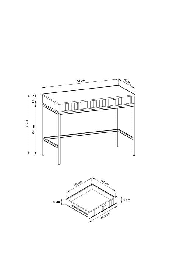 FURNLUX KONSOLBORD AVON SVART 104CM