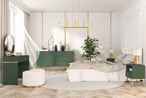 FURNLUX KONSOLIPÖYTÄ FORT VIHREÄ & KULTA 100CM