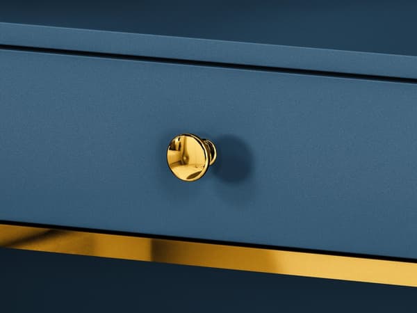 FURNLUX KONSOLBORD MARINBLÅTT & GULD 100CM