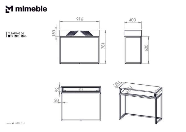 FURNLUX KONSOLBORD CLEARING VIT & GULD 92CM