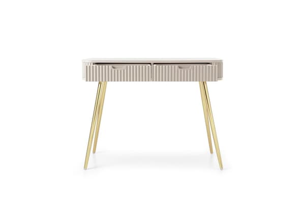 FURNLUX KONSOLIPÖYTÄ ZOVA BEIGE & KULTA 103CM