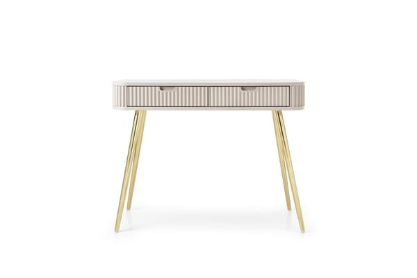 FURNLUX KONSOLIPÖYTÄ ZOVA BEIGE & KULTA 103CM