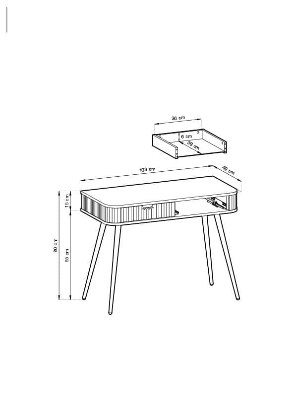 FURNLUX KONSOLBORD ZOVA HVID & SORT 103CM