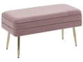 Pikkukuva 1 / 7: Penkki vaaleanpunainen 79 x 41 x 37 cm sametti rauta vaneri säilytystila glamour moderni