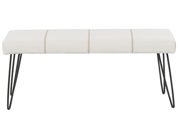 Sovrumsbänk Vit konstläderklädsel Metallben Modern