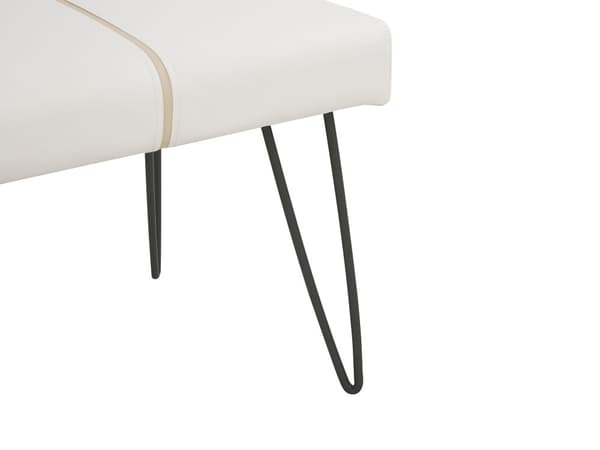 Sovrumsbänk Vit konstläderklädsel Metallben Modern