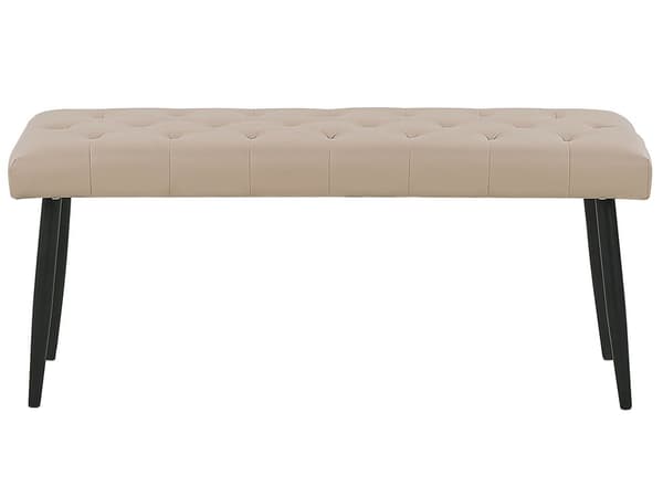 Sovrumsbänk Beige Konstläder Knäppt Klädsel Metallben