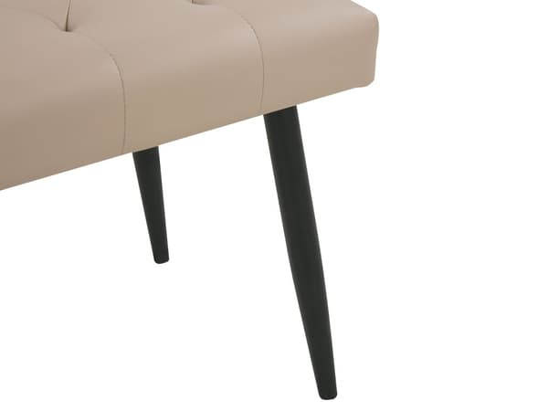 Sovrumsbänk Beige Konstläder Knäppt Klädsel Metallben
