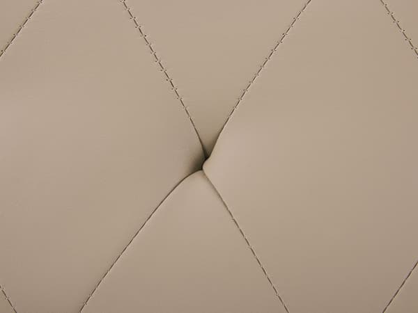 Sovrumsbänk Beige Konstläder Knäppt Klädsel Metallben