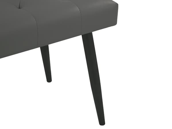 Sengebænk Grå Læder Metalben 104 x 43 x 45 cm Polstret Bænk Knap Tuftet Quiltet Siddebænk til Seng Soveværelse Tilbehør Indendørs